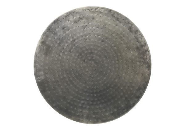 ACCENT TABLE - 22"H / SILVER GREY IRON METAL END TABLE