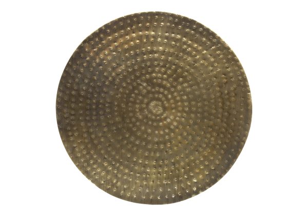 ACCENT TABLE - 22"H / GOLD IRON METAL DRUM END