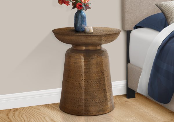 ACCENT TABLE - 22"H / COPPER IRON METAL DRUM END