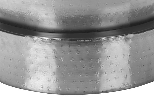 ACCENT TABLE - 22"H / CHROME IRON METAL DRUM END