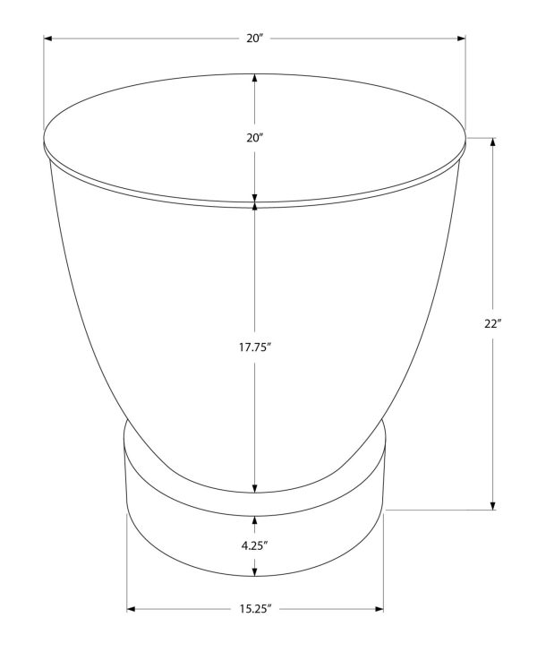 ACCENT TABLE - 22"H / WHITE TEXTURED IRON METAL DRUM END