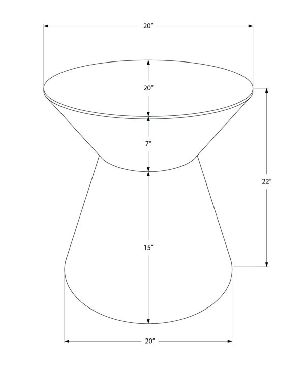 ACCENT TABLE - 22"H / GOLD IRON METAL DRUM END TABLE