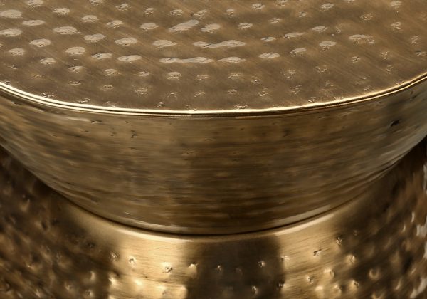 ACCENT TABLE - 22"H / COPPER IRON METAL DRUM END TABLE