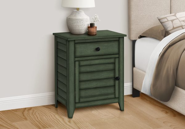 ACCENT TABLE - 25"H / ANTIQUE GREEN VENEER END TABLE