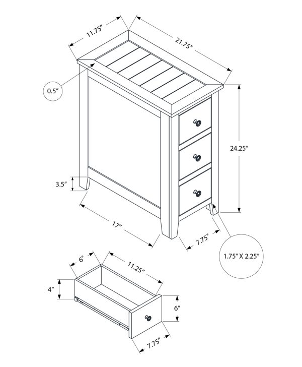 ACCENT TABLE - 24"H / ESPRESSO VENEER END TABLE