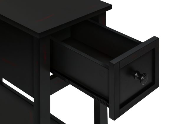 ACCENT TABLE - 24"H / BLACK VENEER END TABLE