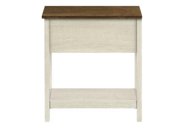ACCENT TABLE - 24"H / ANTIQUE WHITE / ESPRESSO VENEER