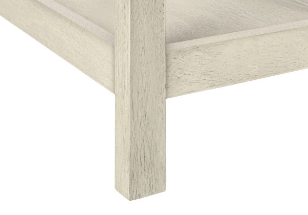 ACCENT TABLE - 24"H / ANTIQUE WHITE / ESPRESSO VENEER