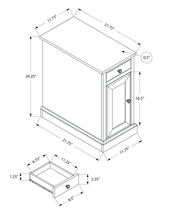 ACCENT TABLE - 24"H / ESPRESSO VENEER END TABLE