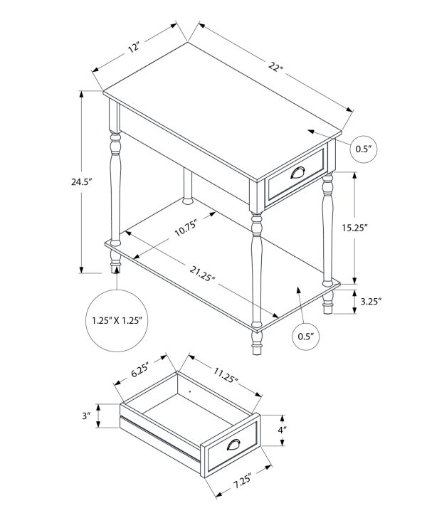 ACCENT TABLE - 24"H / CHERRY VENEER END TABLE