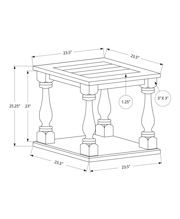 ACCENT TABLE - 25"H / ESPRESSO VENEER END TABLE