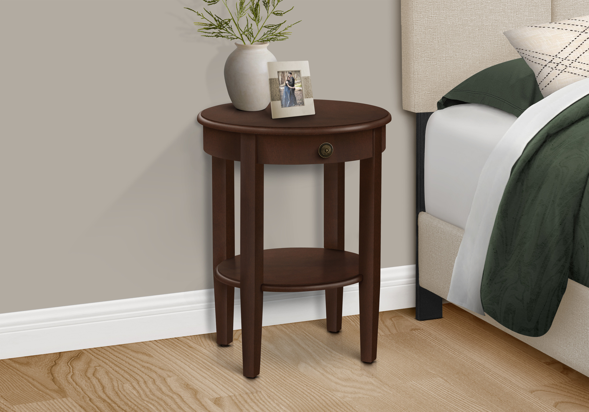 ACCENT TABLE - 23"H / ESPRESSO VENEER END TABLE