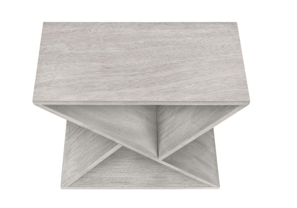 ACCENT TABLE - 24"H / WASHED GREY VENEER END TABLE