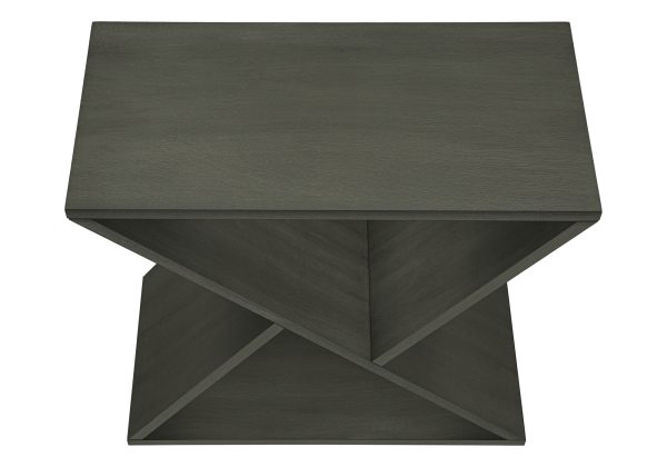 ACCENT TABLE - 24"H / DARK GREEN VENEER END TABLE
