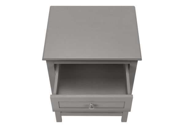ACCENT TABLE - 25"H / ANTIQUE GREY VENEER END TABLE