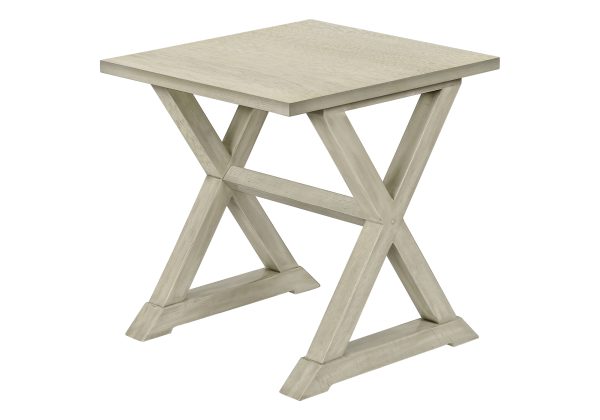 ACCENT TABLE - 24"H / ANTIQUE WHITE VENEER END TABLE