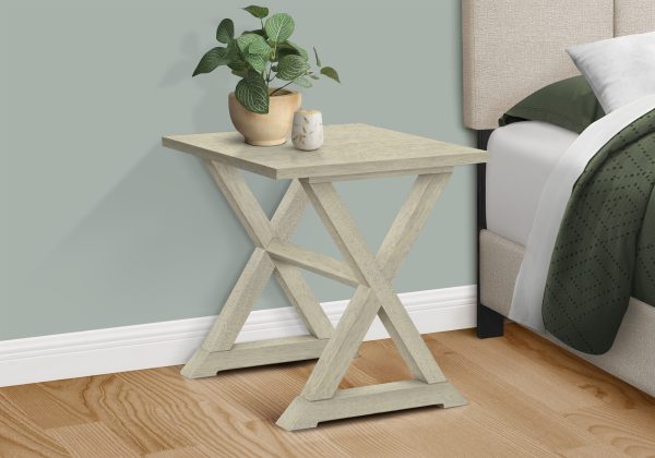 ACCENT TABLE - 24"H / ANTIQUE WHITE VENEER END TABLE