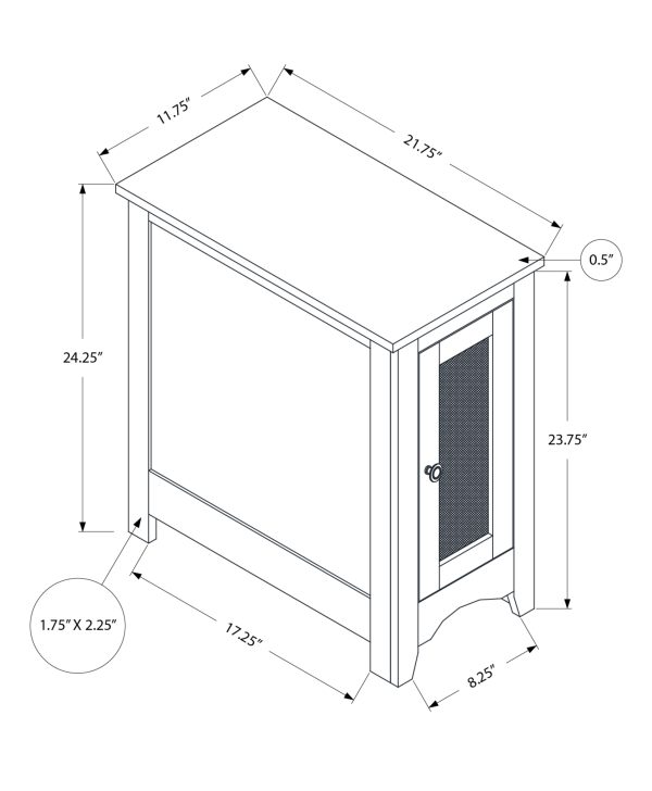 ACCENT TABLE - 24"H / WASHED GREY VENEER END TABLE