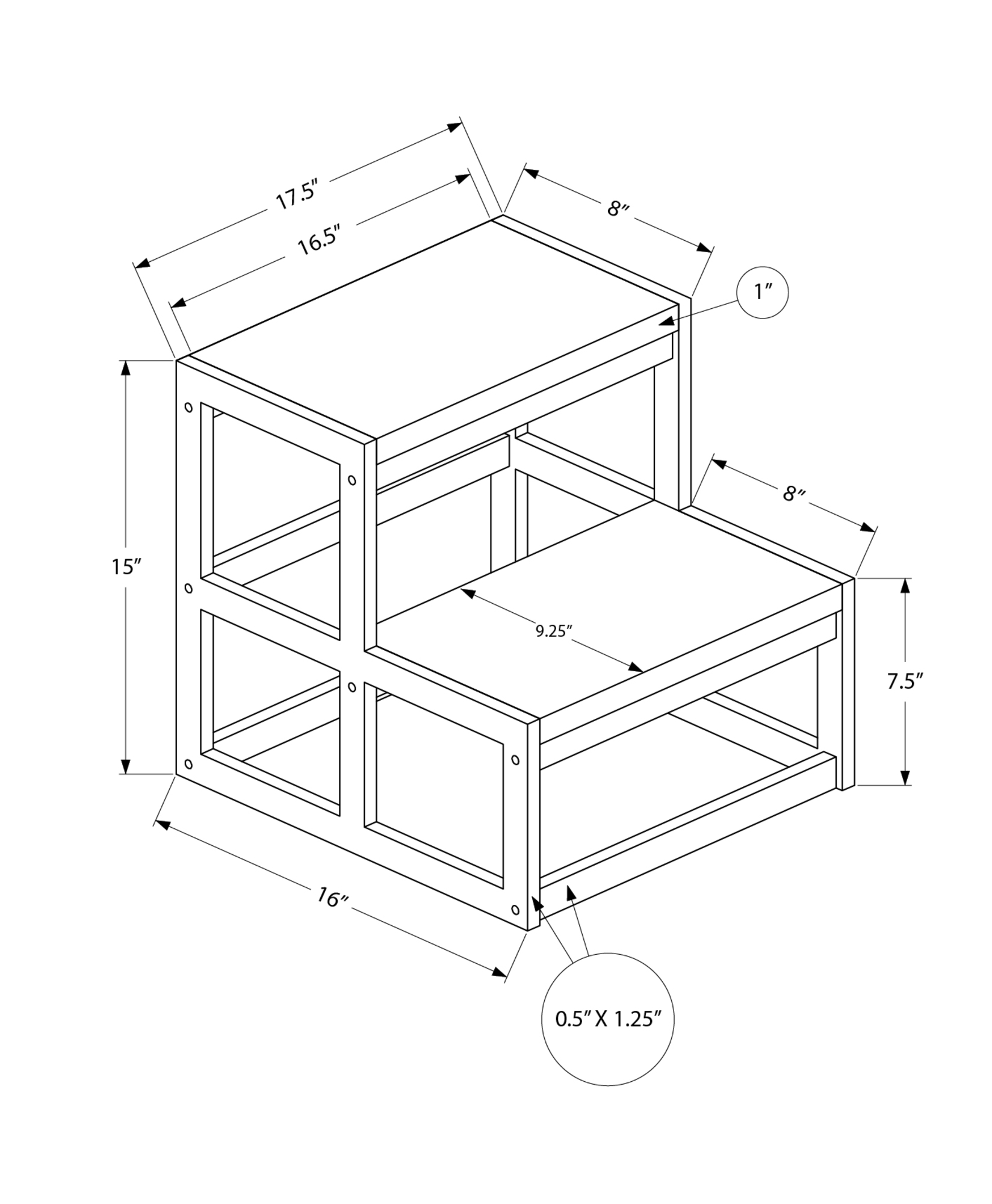 LADDER - 2 STEP STOOL / DARK TAUPE / BLACK METAL