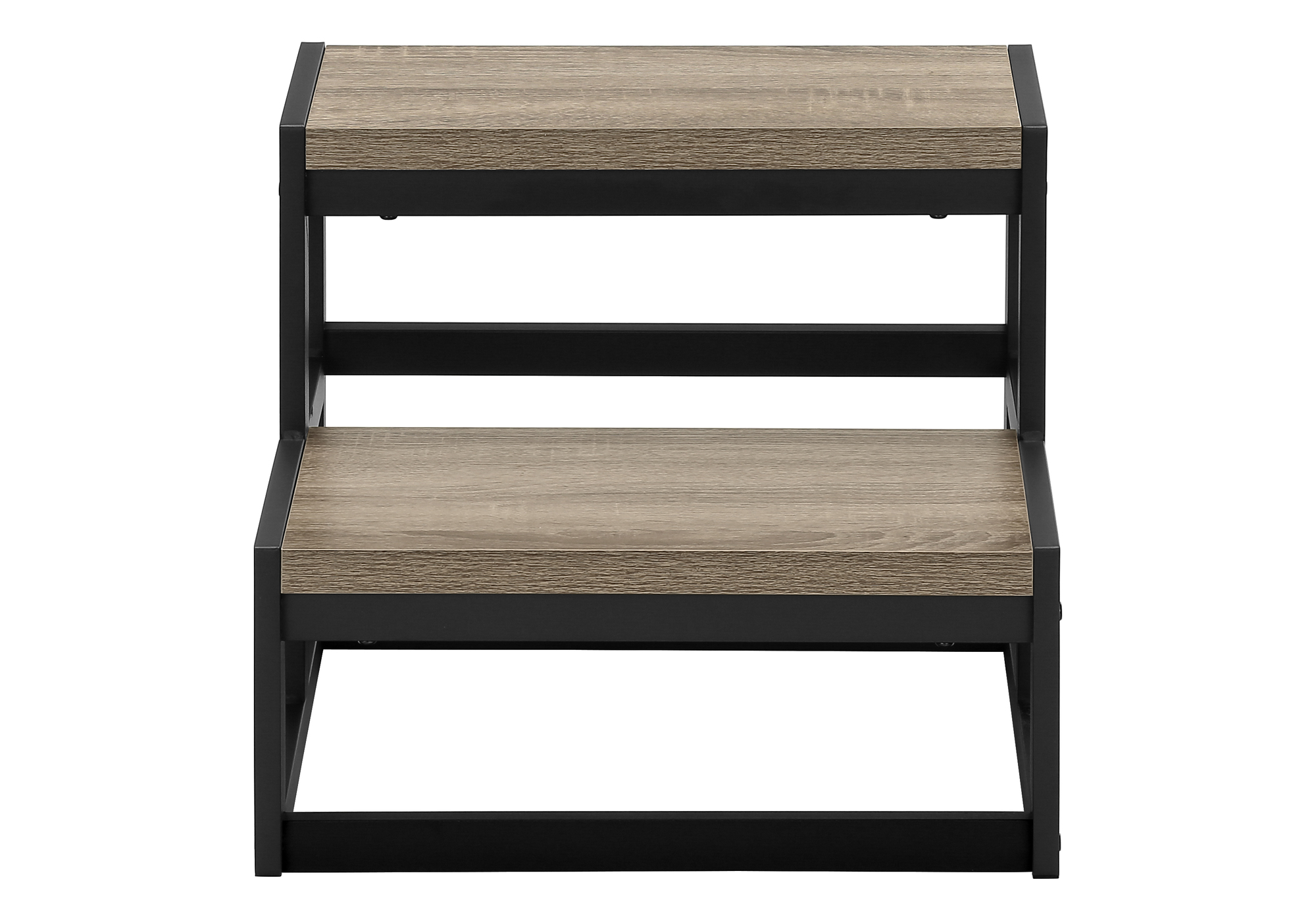 LADDER - 2 STEP STOOL / DARK TAUPE / BLACK METAL