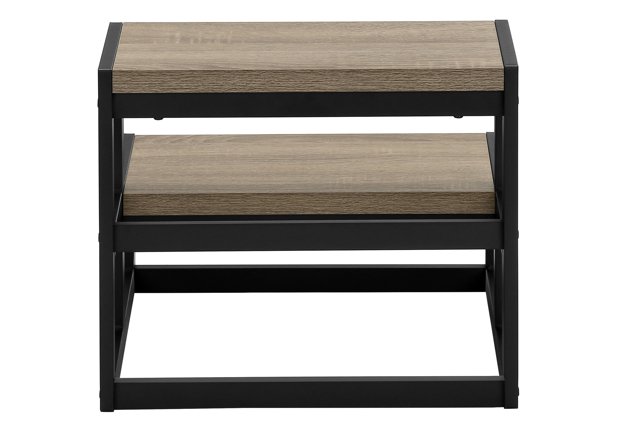 LADDER - 2 STEP STOOL / DARK TAUPE / BLACK METAL