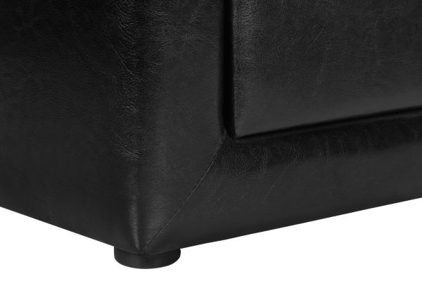 NIGHTSTAND - 21"H / BLACK LEATHER-LOOK