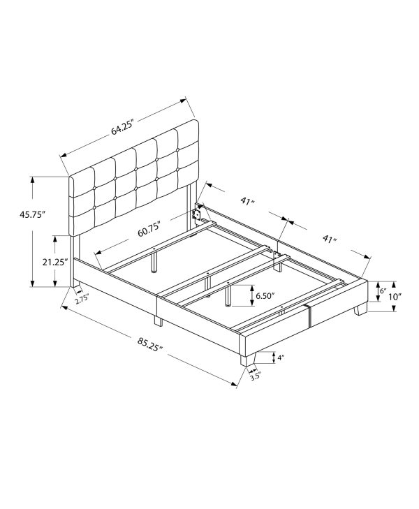 BED - QUEEN SIZE / GREY LINEN