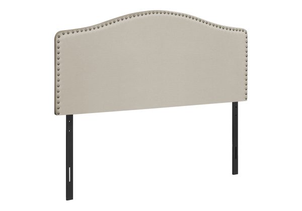 BED - QUEEN SIZE / BEIGE LINEN HEADBOARD ONLY