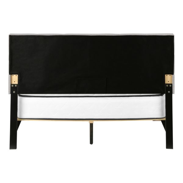 BED - QUEEN SIZE / GREY LINEN WITH 2 STORAGE DRAWERS