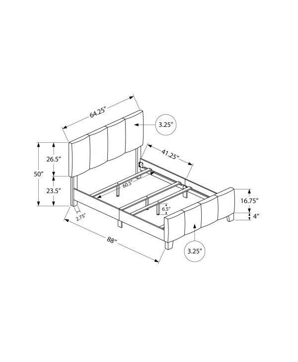 BED - QUEEN SIZE / GREY LINEN