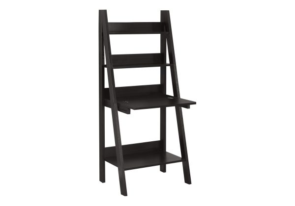 COMPUTER DESK - 61"H / ESPRESSO LADDER STYLE