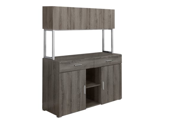 OFFICE CABINET - 48"L / DARK TAUPE STORAGE CREDENZA