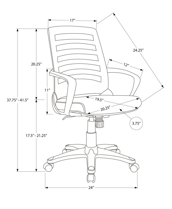 OFFICE CHAIR - BLACK / BLACK MESH / MULTI POSITION