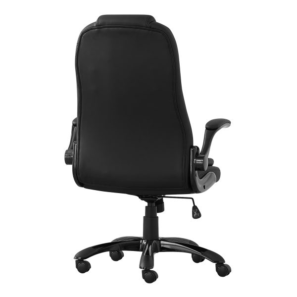OFFICE CHAIR - BLACK LEATHER-LOOK / HIGH BACK EXECUTIVE