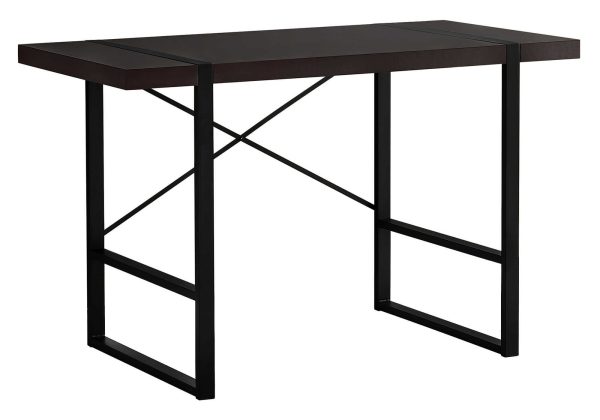 COMPUTER DESK - 48"L / ESPRESSO / BLACK METAL