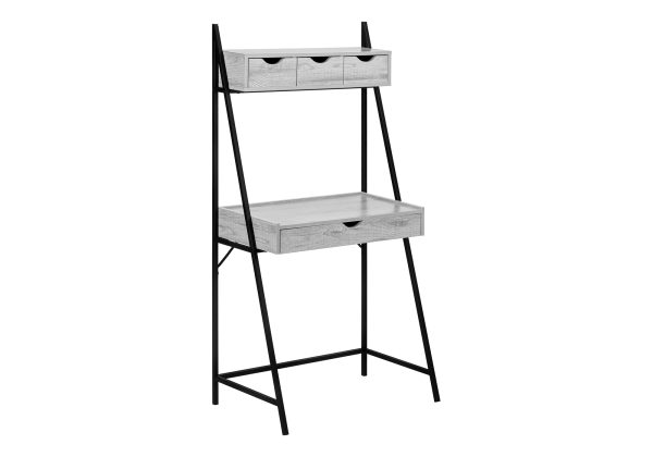 COMPUTER DESK - 32"L / GREY / BLACK METAL