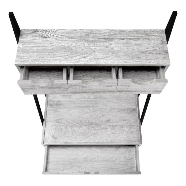 COMPUTER DESK - 32"L / GREY / BLACK METAL