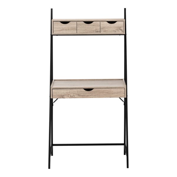 COMPUTER DESK - 32"L / DARK TAUPE / BLACK METAL