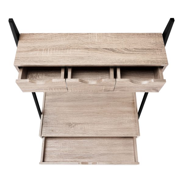 COMPUTER DESK - 32"L / DARK TAUPE / BLACK METAL