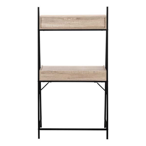 COMPUTER DESK - 32"L / DARK TAUPE / BLACK METAL