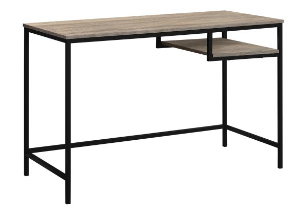 COMPUTER DESK - 48"L / DARK TAUPE / BLACK METAL