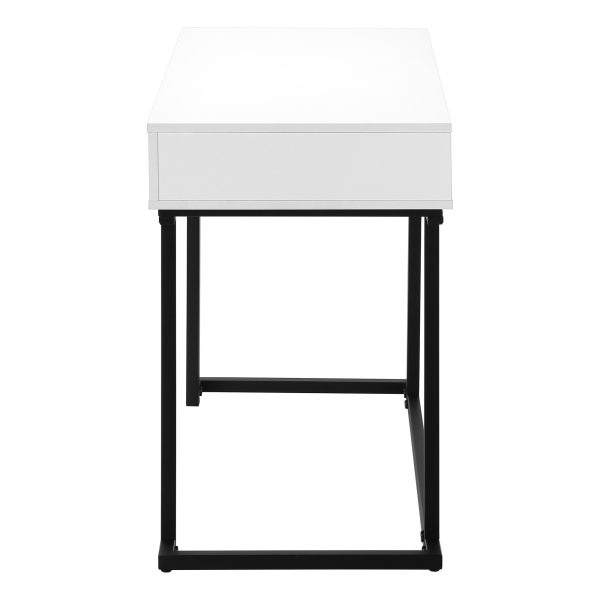 COMPUTER DESK - 42"L / WHITE / BLACK METAL