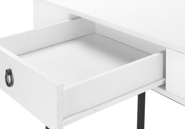 COMPUTER DESK - 42"L / WHITE / BLACK METAL
