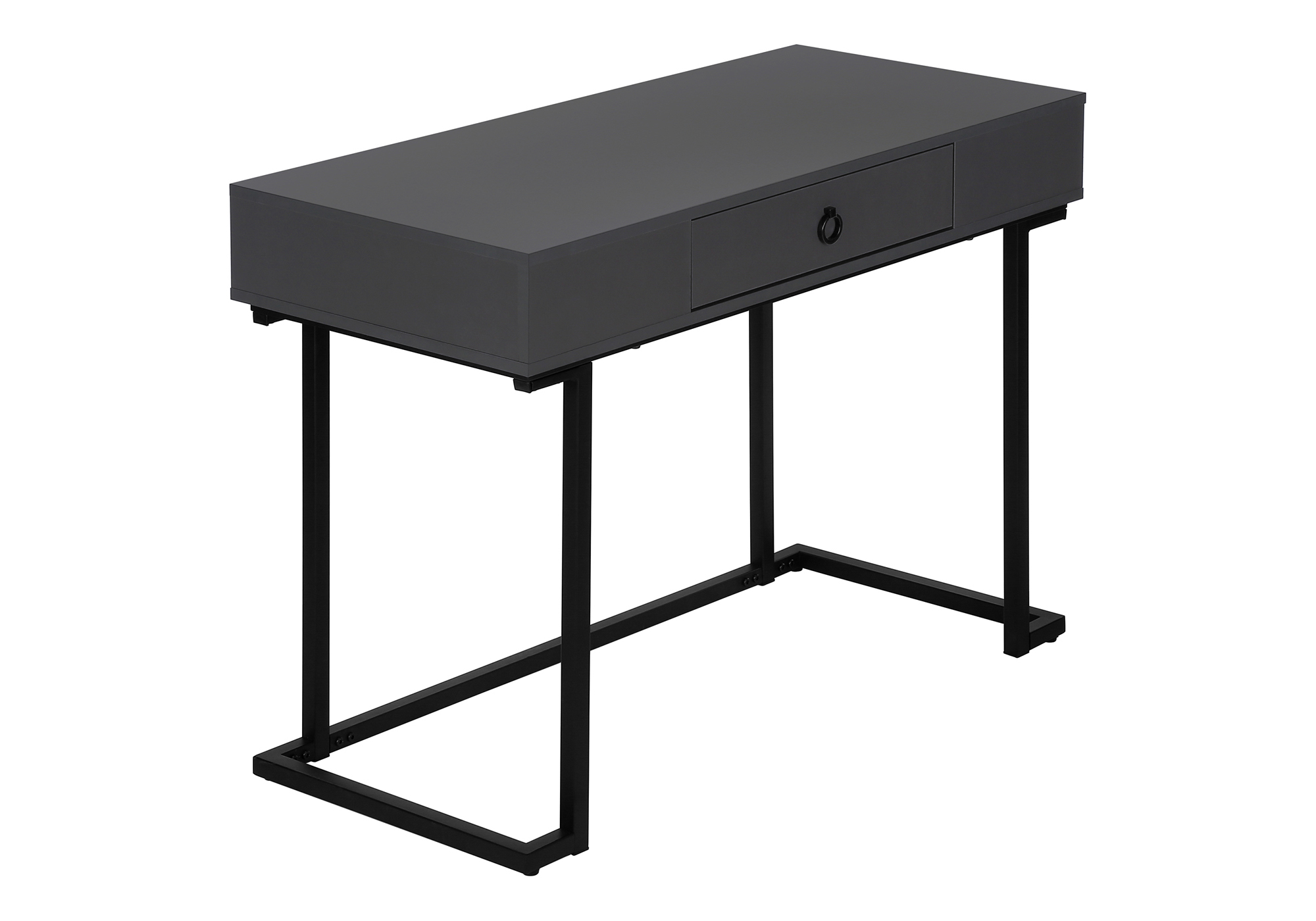 COMPUTER DESK - 42"L / MODERN GREY / BLACK METAL