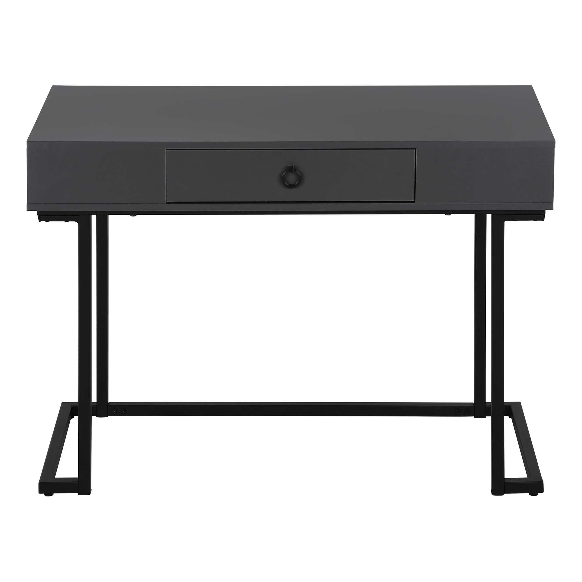 COMPUTER DESK - 42"L / MODERN GREY / BLACK METAL