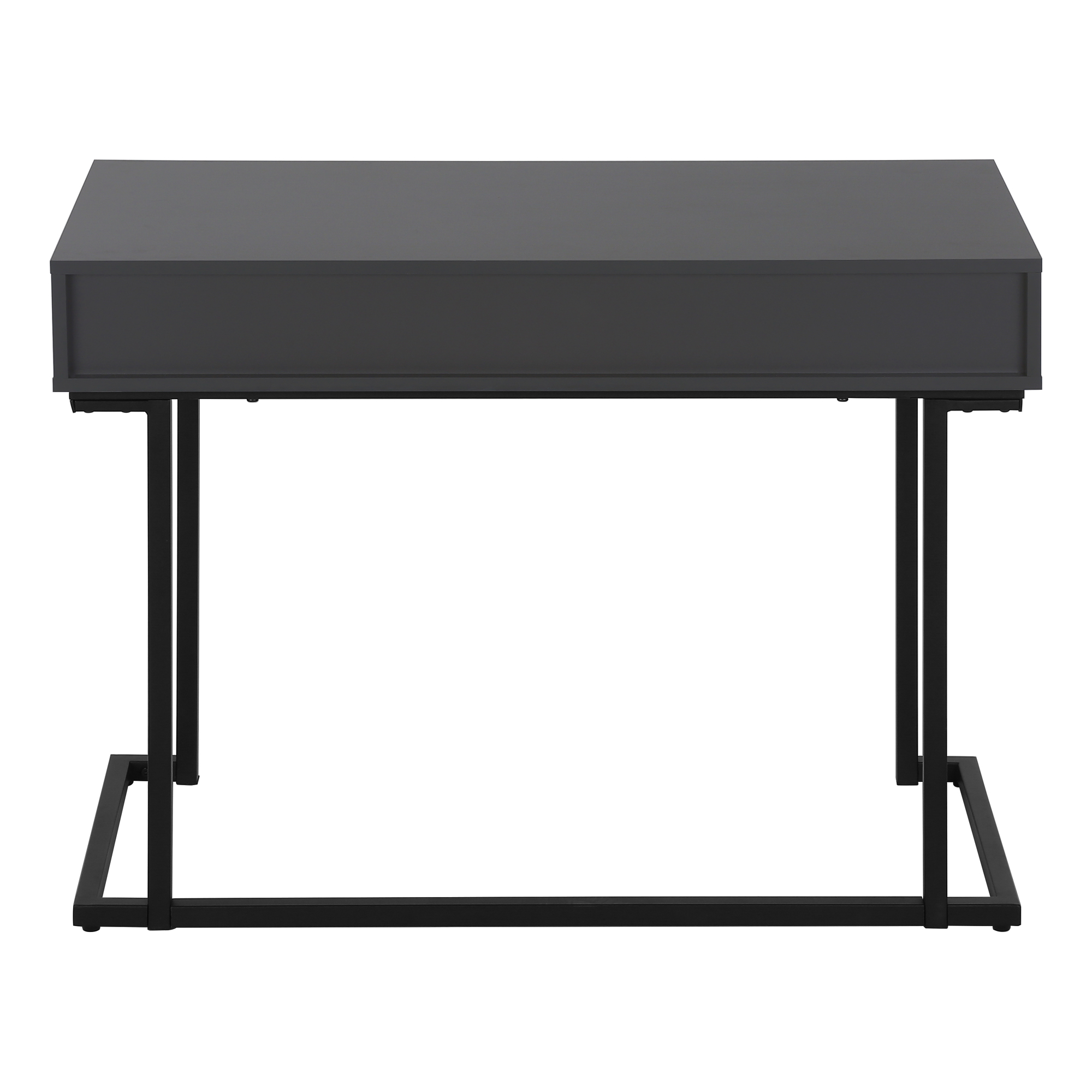 COMPUTER DESK - 42"L / MODERN GREY / BLACK METAL