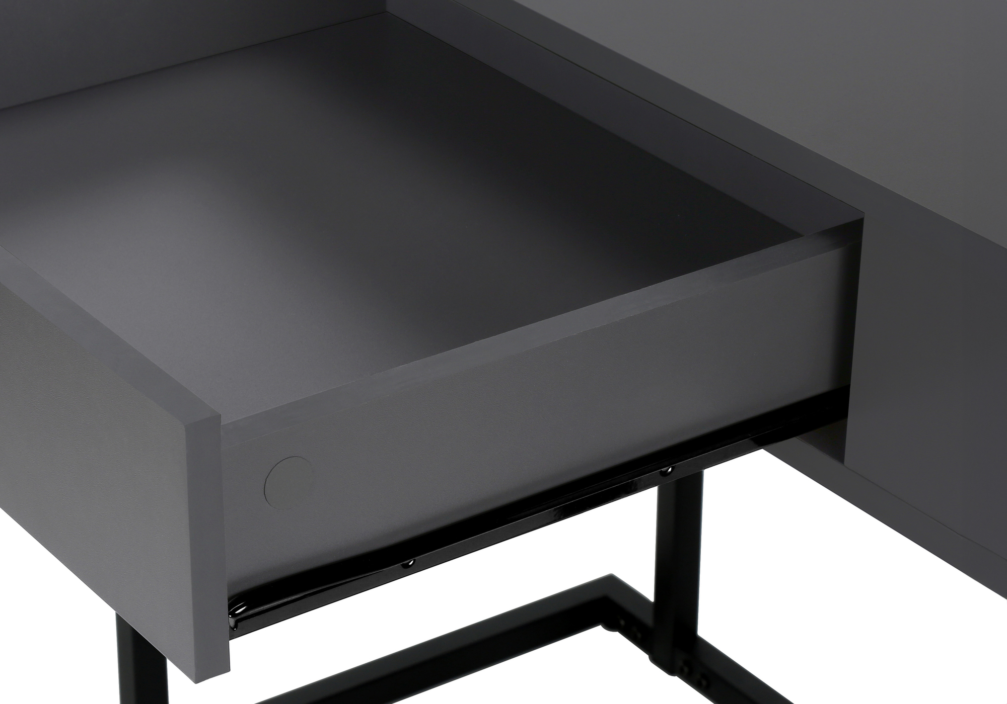 COMPUTER DESK - 42"L / MODERN GREY / BLACK METAL