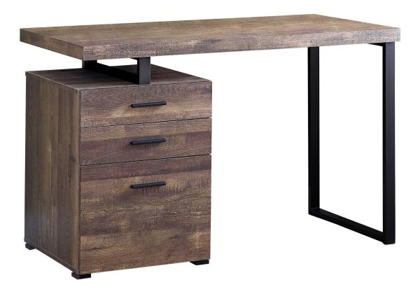 COMPUTER DESK - 48"L / BROWN RECLAIMED WOOD / BLACK METAL