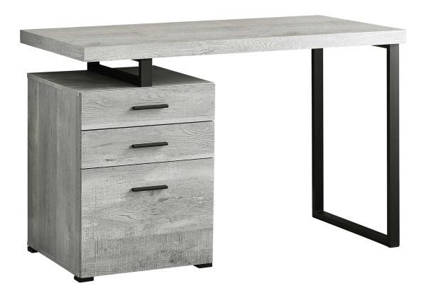 COMPUTER DESK - 48"L / GREY RECLAIMED WOOD / BLACK METAL