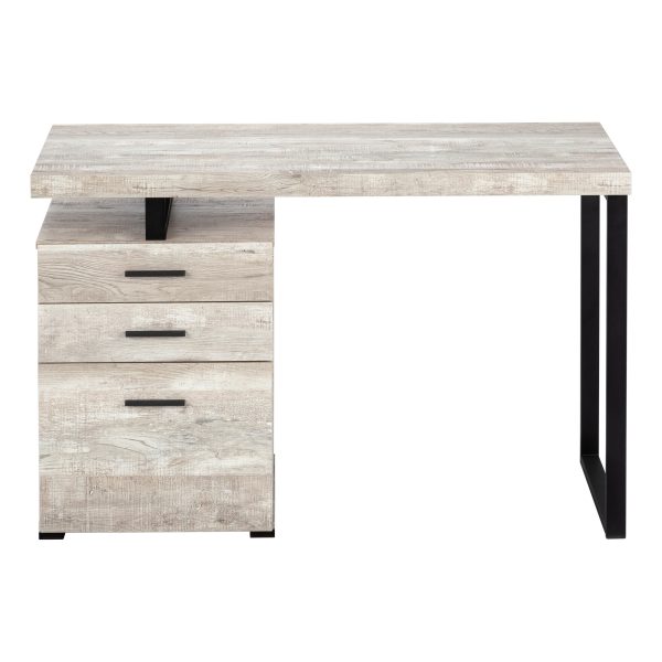COMPUTER DESK - 48"L / TAUPE RECLAIMED WOOD / BLACK METAL